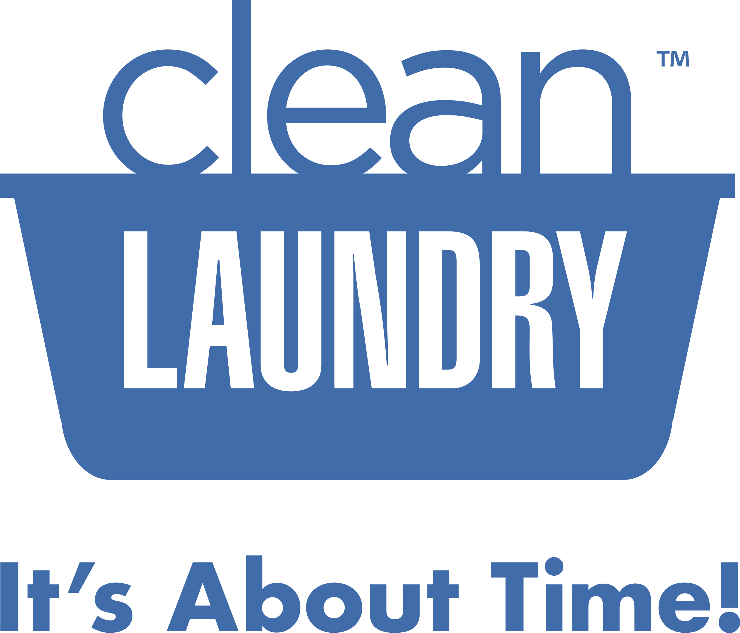 Clean Laundry Logo – 1c blue w tagline | Retail Live!